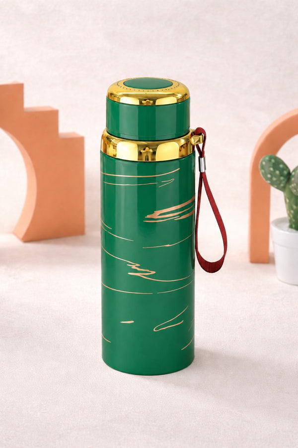 Premium Marble Print Stainless Steel Water Bottle - Elegant Vacuum Insulated Flask - Random Color