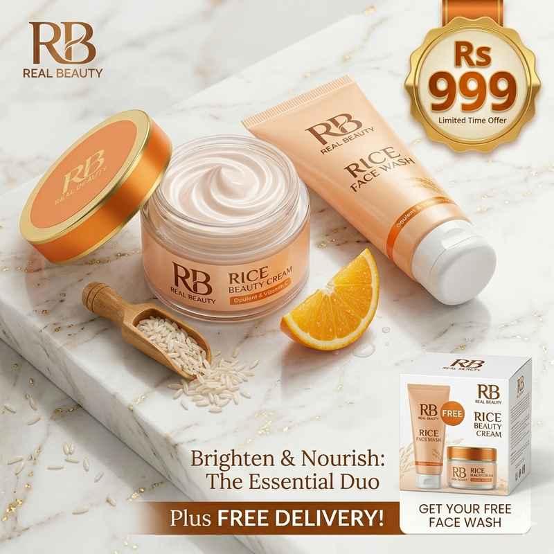 RB Rice Beauty Cream with FREE Face Wash – Brightening, Nourishing & Glowing Skin Care Cream