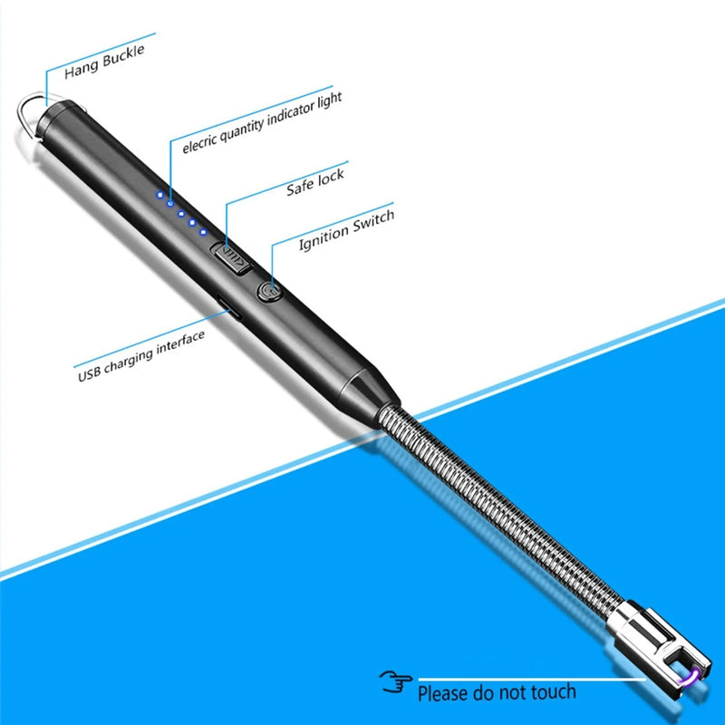 360° Flexible USB Rechargeable Electronic Arc Lighter – Windproof & Safe